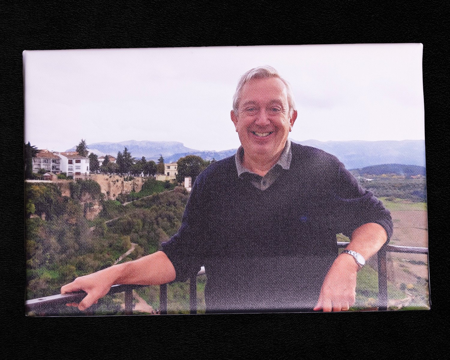 Glenda keeps a canvas print of Adrian to remember him by.