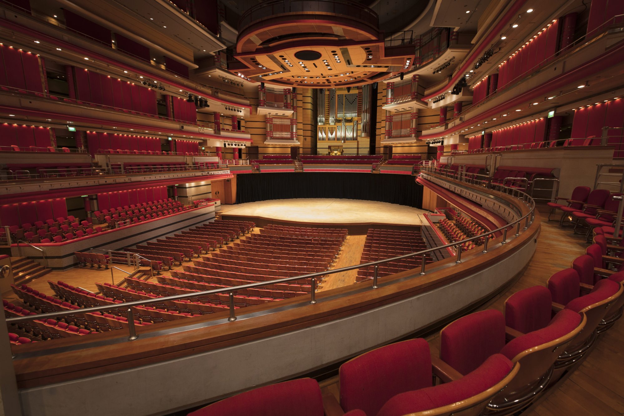 The view of Symphony Hall's stage from Adrian's seat.