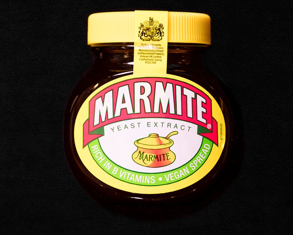 A jar of Marmite. Jane and Peter would enjoy a slice of toast and Marmite when they returned home after an evening concert.